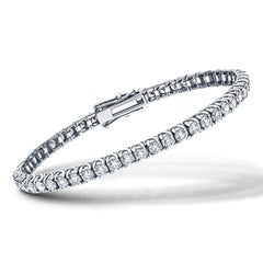 8 Carat Diamond Round Brilliant Tulip 18 Karat White Gold Line Tennis Bracelet