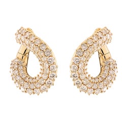 8 Carat Diamond Swirl Hoop Earrings