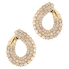 8 Carat Diamond Swirl Hoop Earrings