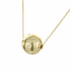 .8 Carat Diamond Yellow Gold Ball Pendant Necklace