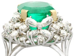 8 Carat Emerald and 3.25 Carat Diamond Platinum Cluster Ring