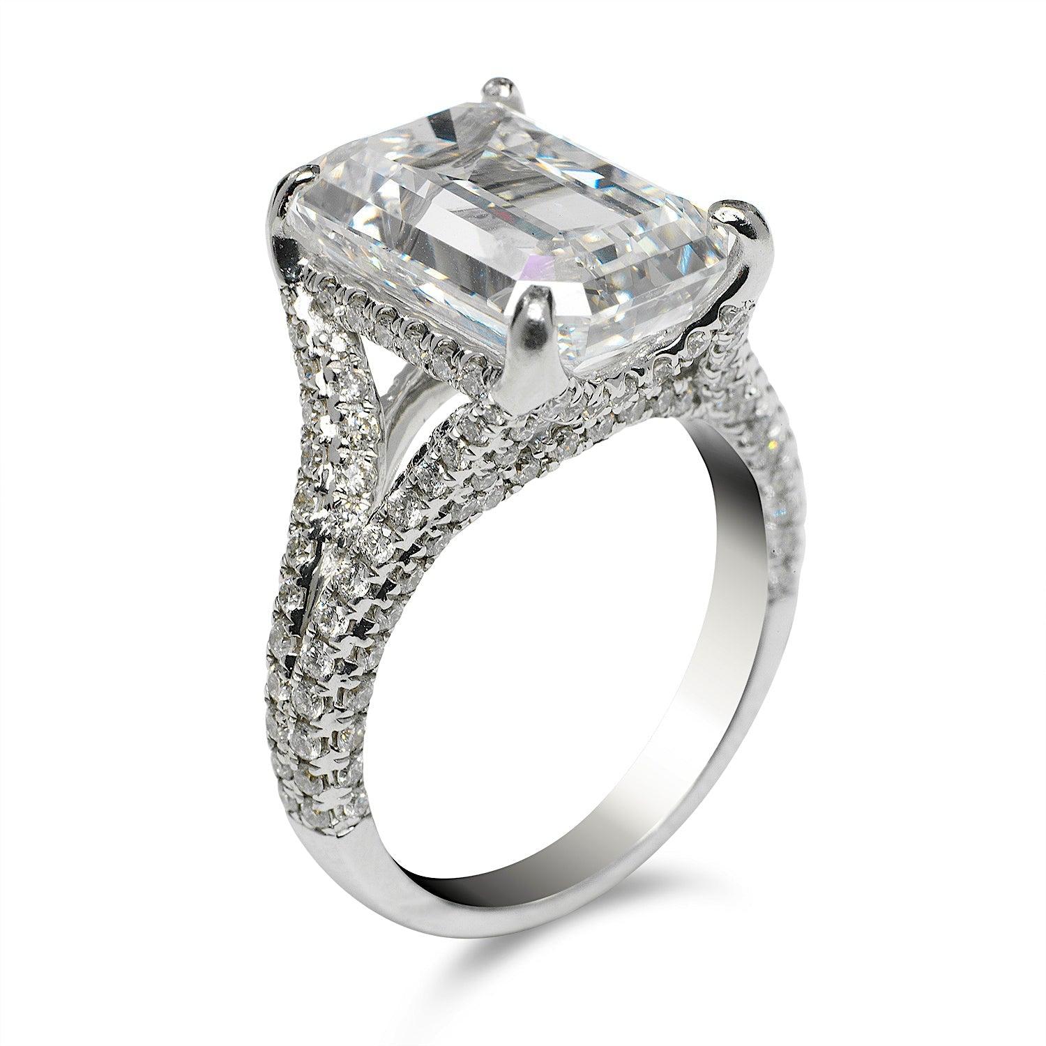 Taille émeraude Bague de fiançailles avec diamant taille émeraude de 8 carats certifié GIA E VVS1 en vente