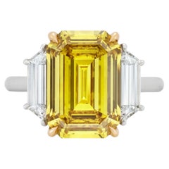 8 Carat Emerald-cut Statement Fancy Yellow 14K Gold Colour-Collector’s Treasure