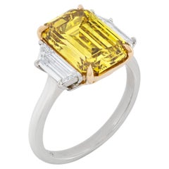 8 Carat Emerald-cut Statement Fancy Yellow 14K Gold Colour-Collector’s Treasure