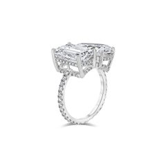 8 Carat Emerald-cut Toi Et Moi Diamond Ring FL/IF 14K White Gold