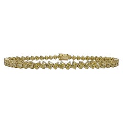 8 Carat Fancy Yellow Mixed-Shape Diamond Tennis Bracelet in 18k Yellow Gold