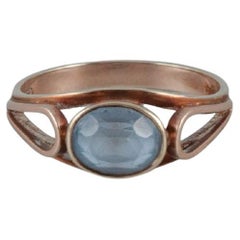 8-carat gold ring with faceted aquamarine. Mid-20th C.