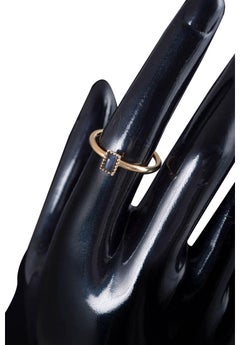 8-carat gold ring with rectangular blue stone. 1980s