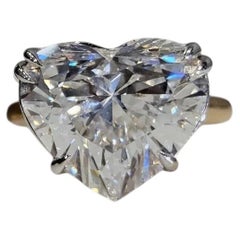 8 Carat Heart Shape Statement Brilliant White VVS 14K White Gold Diamond Ring