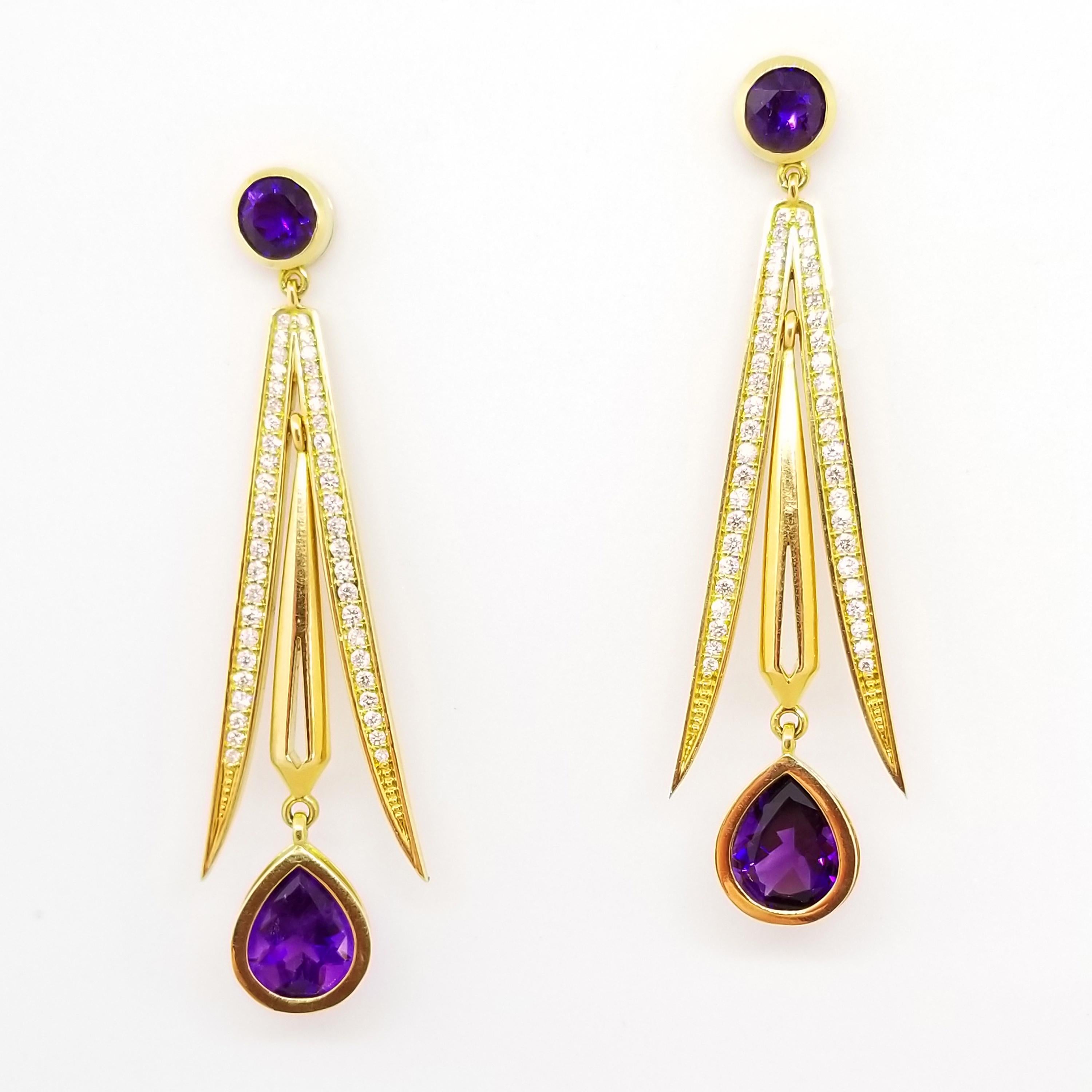 amethyst statement earrings