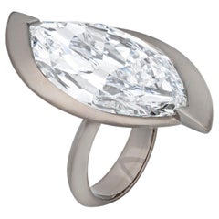 8 Carat Marquise Statement Brilliant White 14K White Gold Radiant Elegance