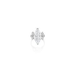 8 Carat Marquise Statement Brilliant White / F color VS 14K Diamond Ring