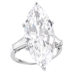 8 Carat Marquise Statement Brilliant White / F color VS 14K Diamond Ring