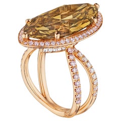 8 Carat Marquise Statement Fancy Yellow  Sunlit Royal Radiance Diamond Ring