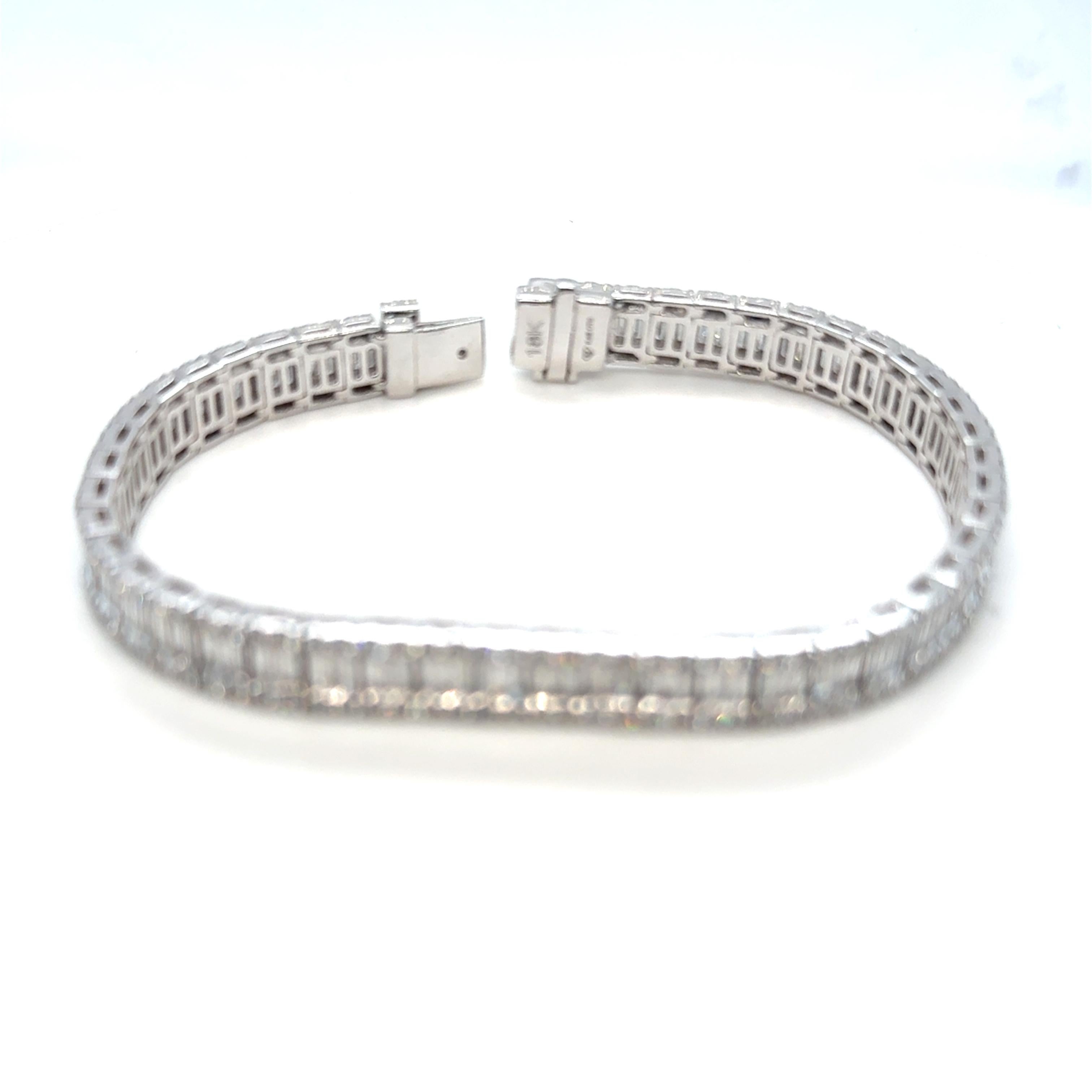 8 Carat Natural Diamond Bracelet 18k White Gold For Sale 9