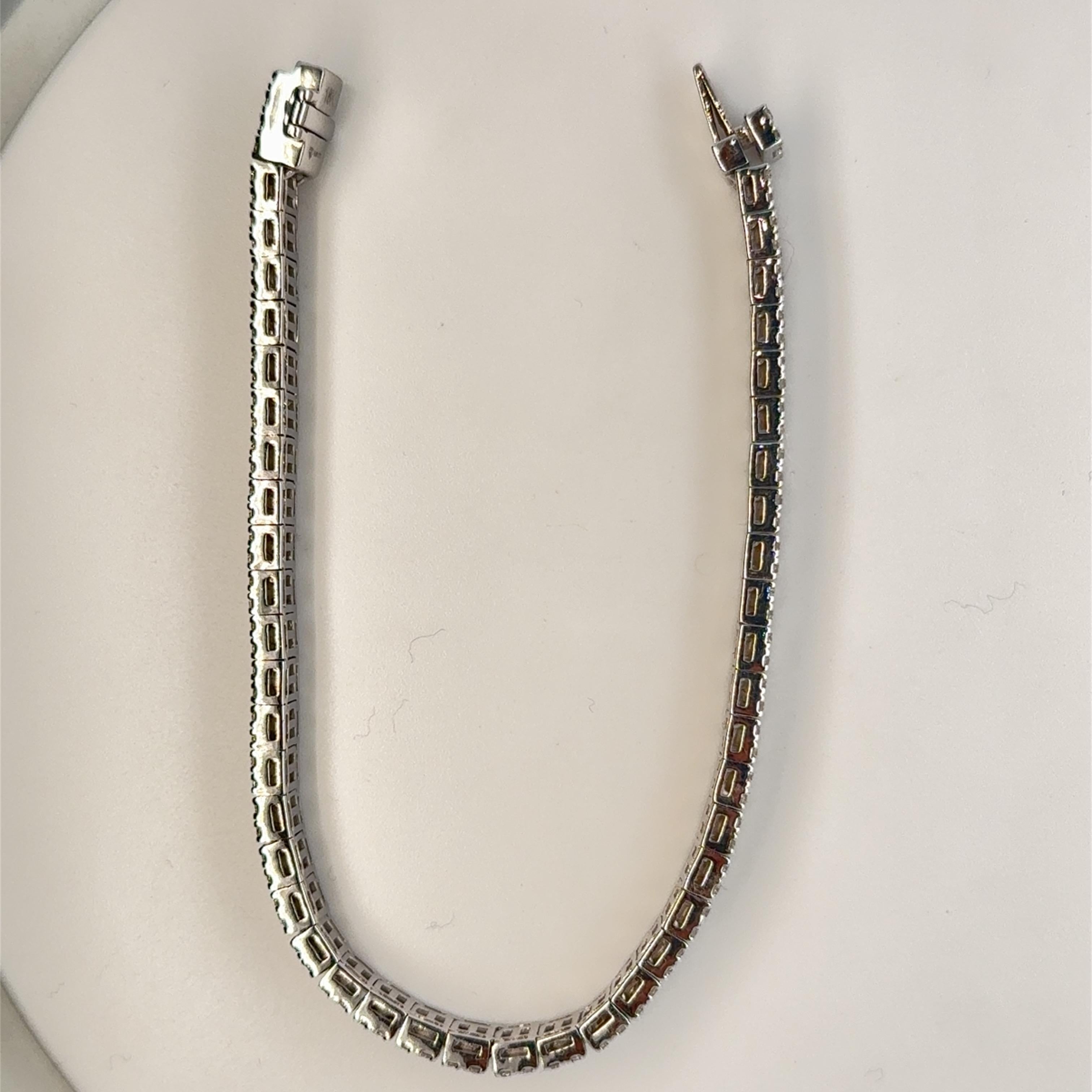 8 Carat Natural Diamond Bracelet 18k White Gold For Sale 2