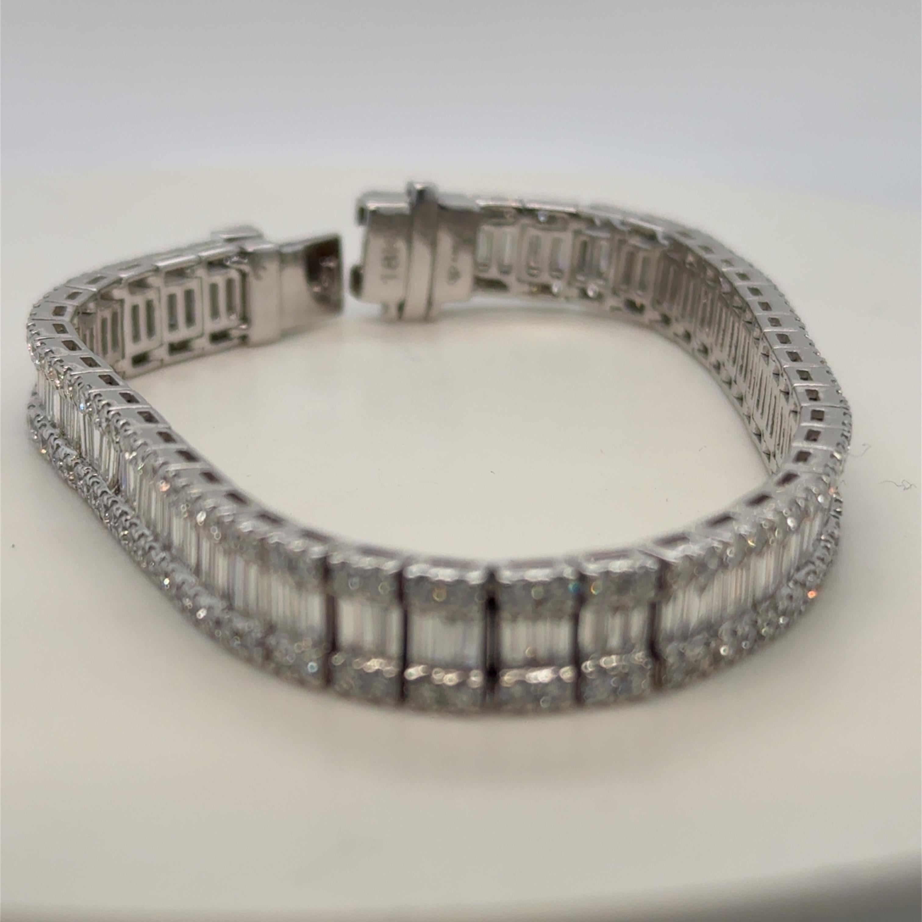 8 Carat Natural Diamond Bracelet 18k White Gold For Sale 3