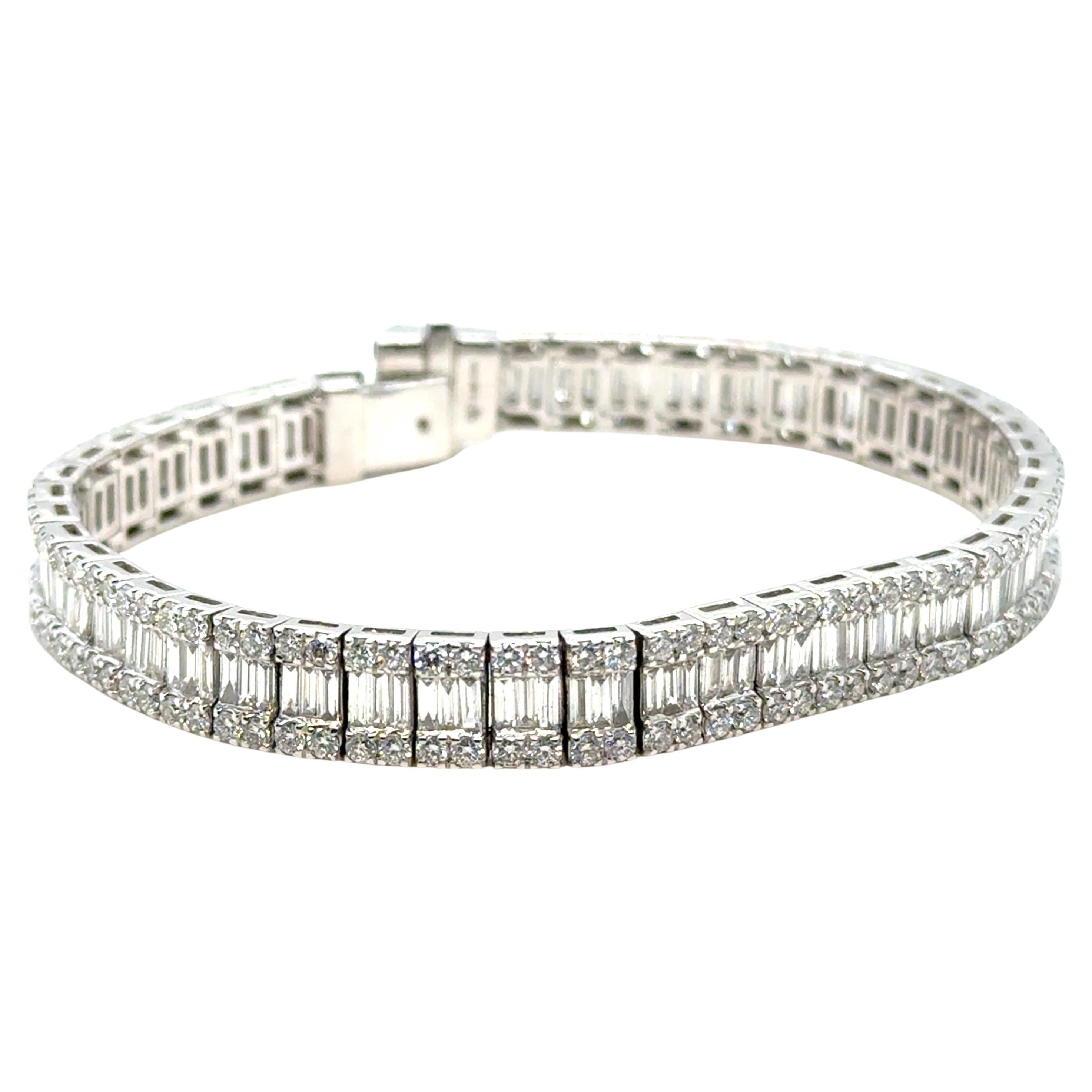 8 Carat Natural Diamond Bracelet 18k White Gold