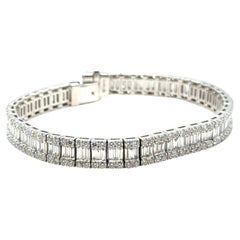 Bracelet en or blanc 18 carats avec diamants naturels de 8 carats