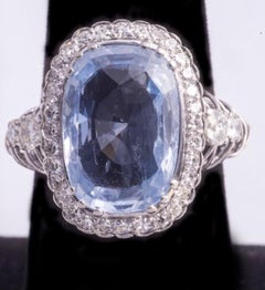 8 Carat Natural Oval Cut Sapphire Ring