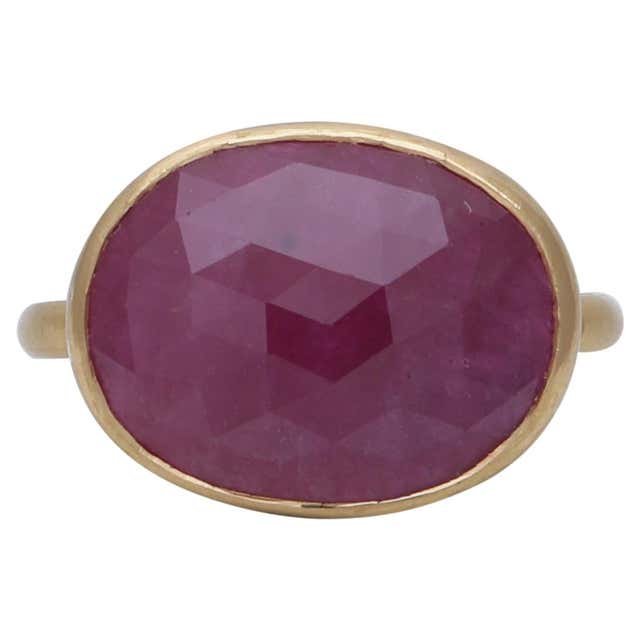 8 Carat Natural Ruby Ring Handcrafted in 22 Karat Yellow Gold For Sale ...