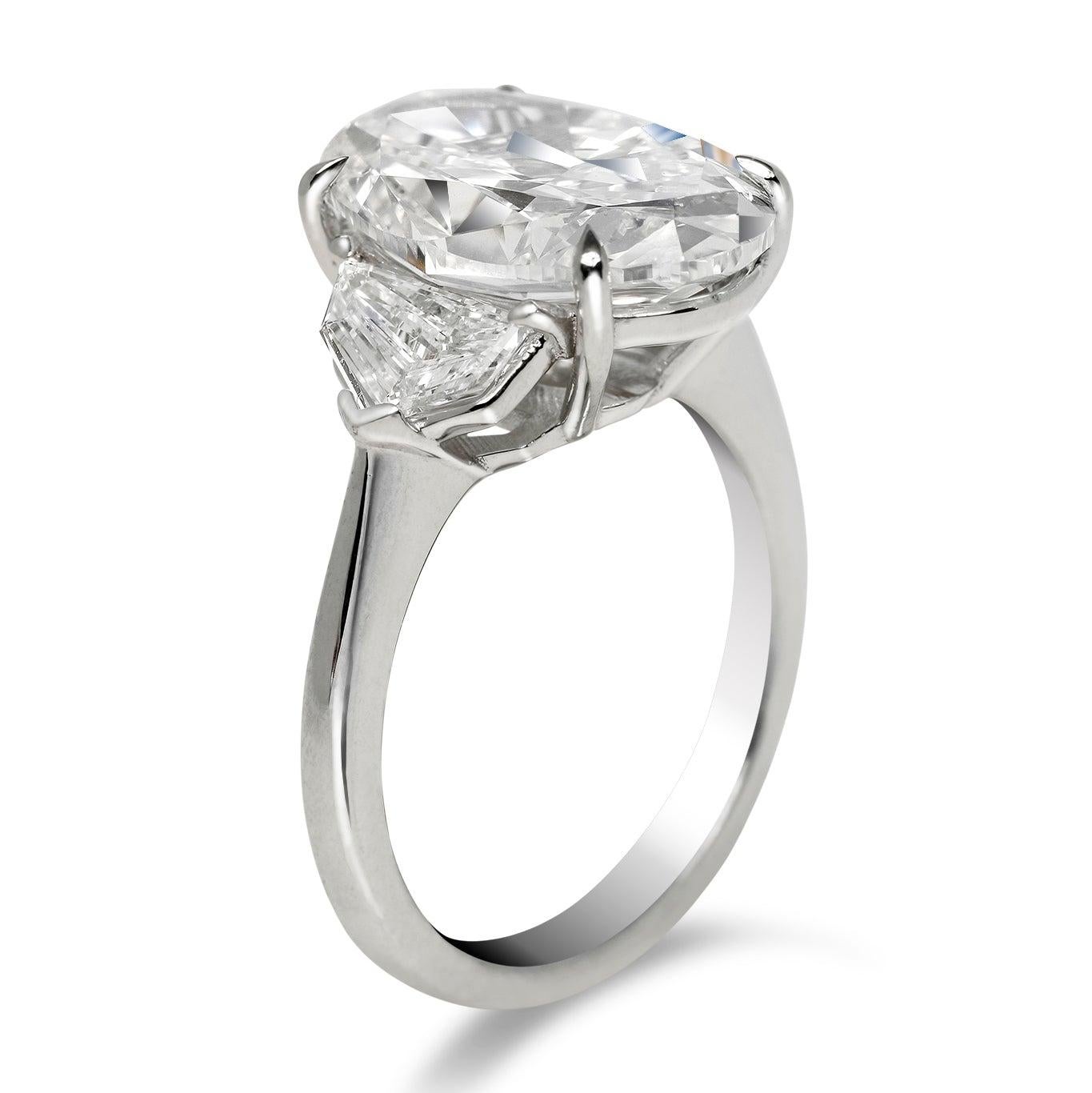 Taille ovale Bague de fiançailles avec diamant taille ovale de 8 carats certifié GIA D VVS1 en vente