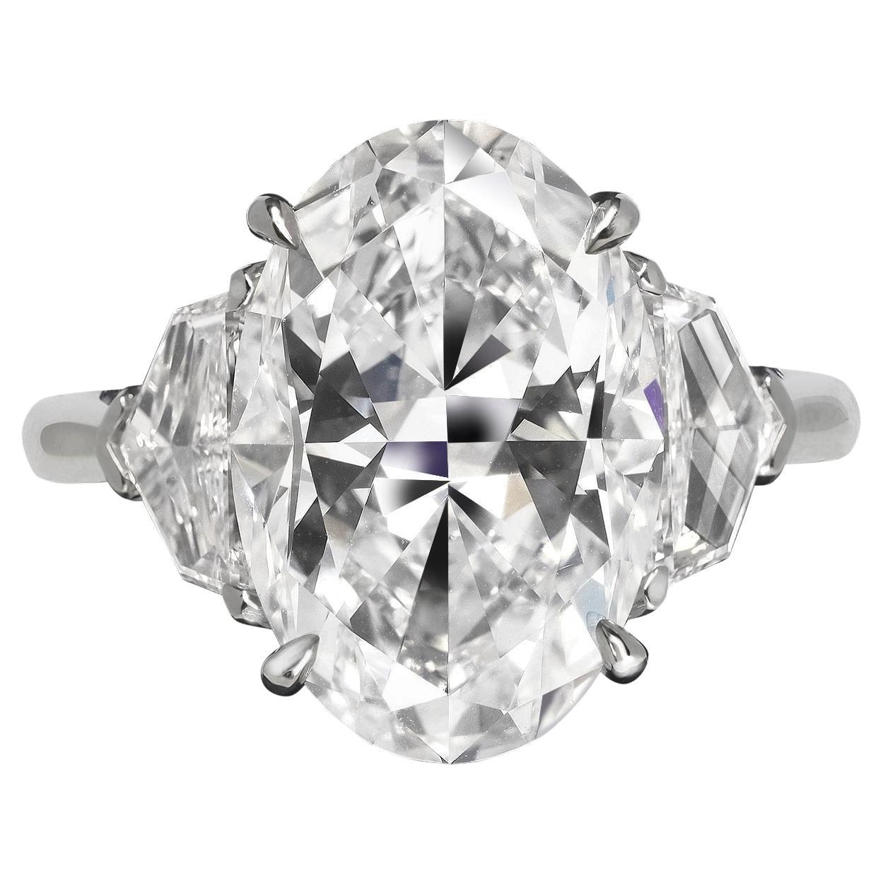 8 Carat Oval Cut Diamond Engagement Ring GIA Certified D VVS1