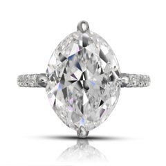 Bague de fiançailles avec diamant taille ovale de 8 carats certifié GIA E VS1