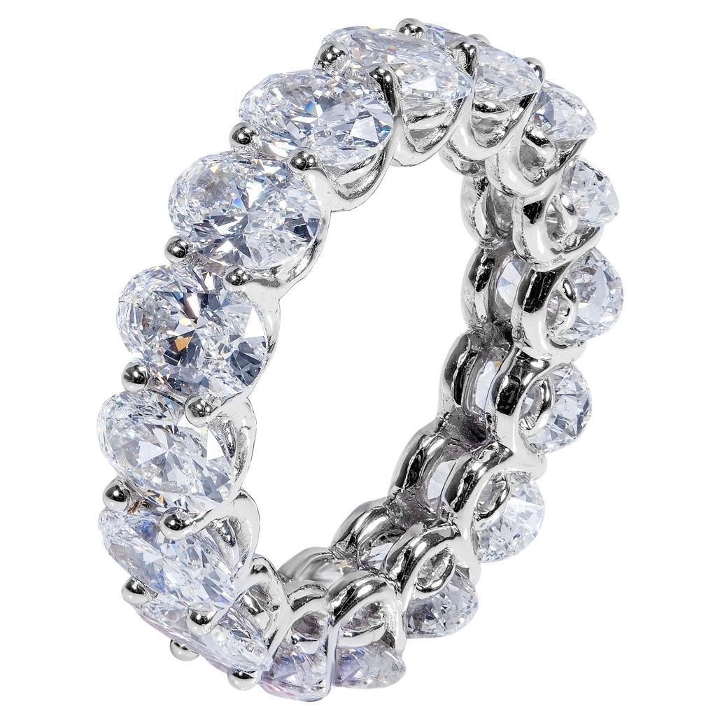 Eternity-Ring mit 8 Karat Diamanten im Ovalschliff, zertifiziert im Angebot