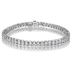 Bracelet tennis à une rangée de diamants taille ovale de 8 carats certifiés
