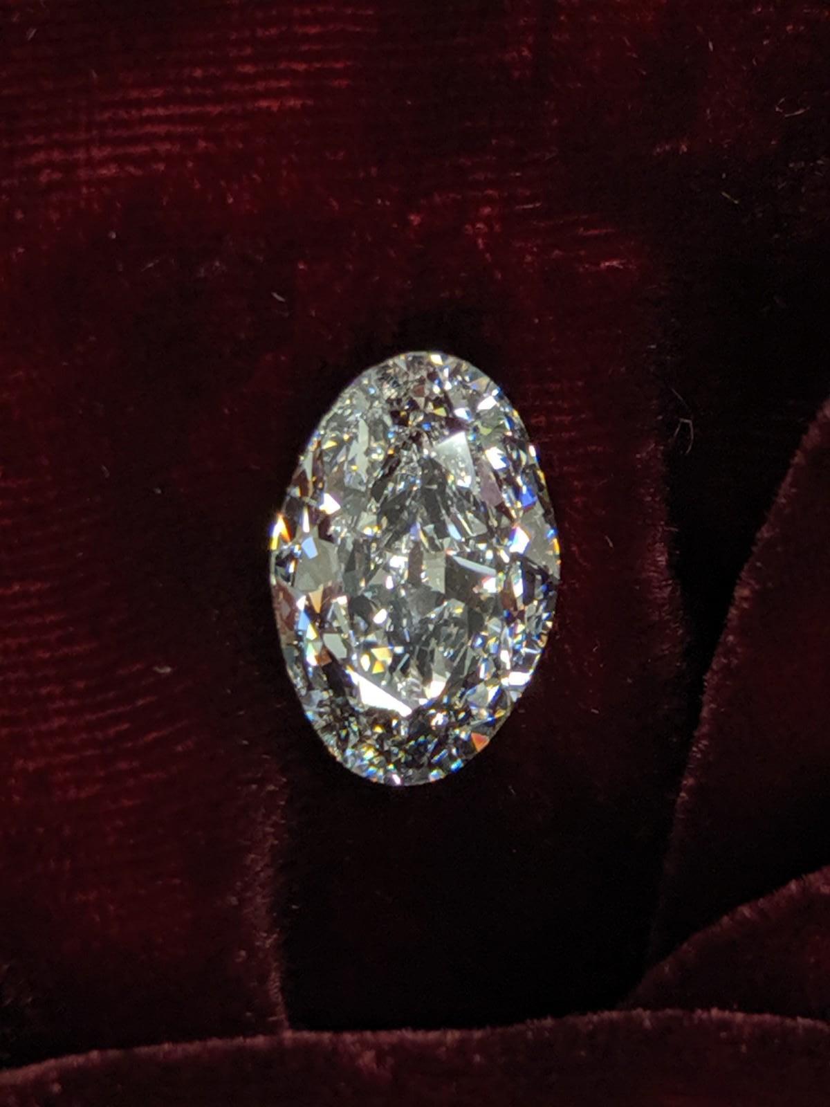 Spectacularly beautiful 7.25 carat oval diamond.  This spectacular diamond is available in a collectors box (unmounted) or we can help you with our network of recognized designers to complete a special customized ring or pendant.  We are happy to