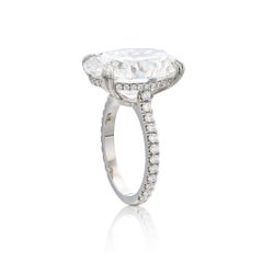 8 Carat Oval Statement Brilliant White 14K White Gold Refined Grandeur