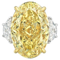 8 Carat Oval Statement Fancy Yellow 14K White Gold Colour-Collector’s Treasure