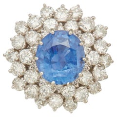 8 Carat Oval Statement Royal Blue Sapphire 14K White Gold Heirloom-Worthy Glow
