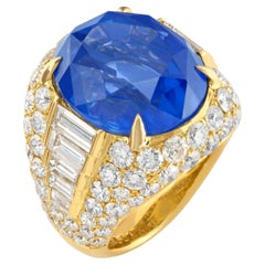 8 Carat Oval Statement Royal Blue Sapphire 14K White Gold Radiant Elegance