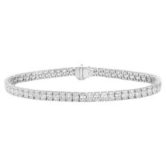 Used 8 Carat Oval White Diamond Tennis Bracelet