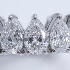 8 Carat Pear Cut Diamond Eternity Band in Platinum