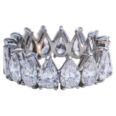 8 Carat Pear Cut Diamond Eternity Band in Platinum