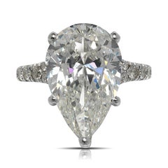 8 Carat Pear Shape Diamond Engagement Ring GIA Certified J VVS2