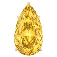 8 Carat Pear Statement Fancy Yellow  Royal Radiance Signature Diamond Ring