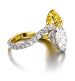8 Carat Pear Statement Fancy Yellow 14K Colour-Collector’s Treasure Diamond Ring