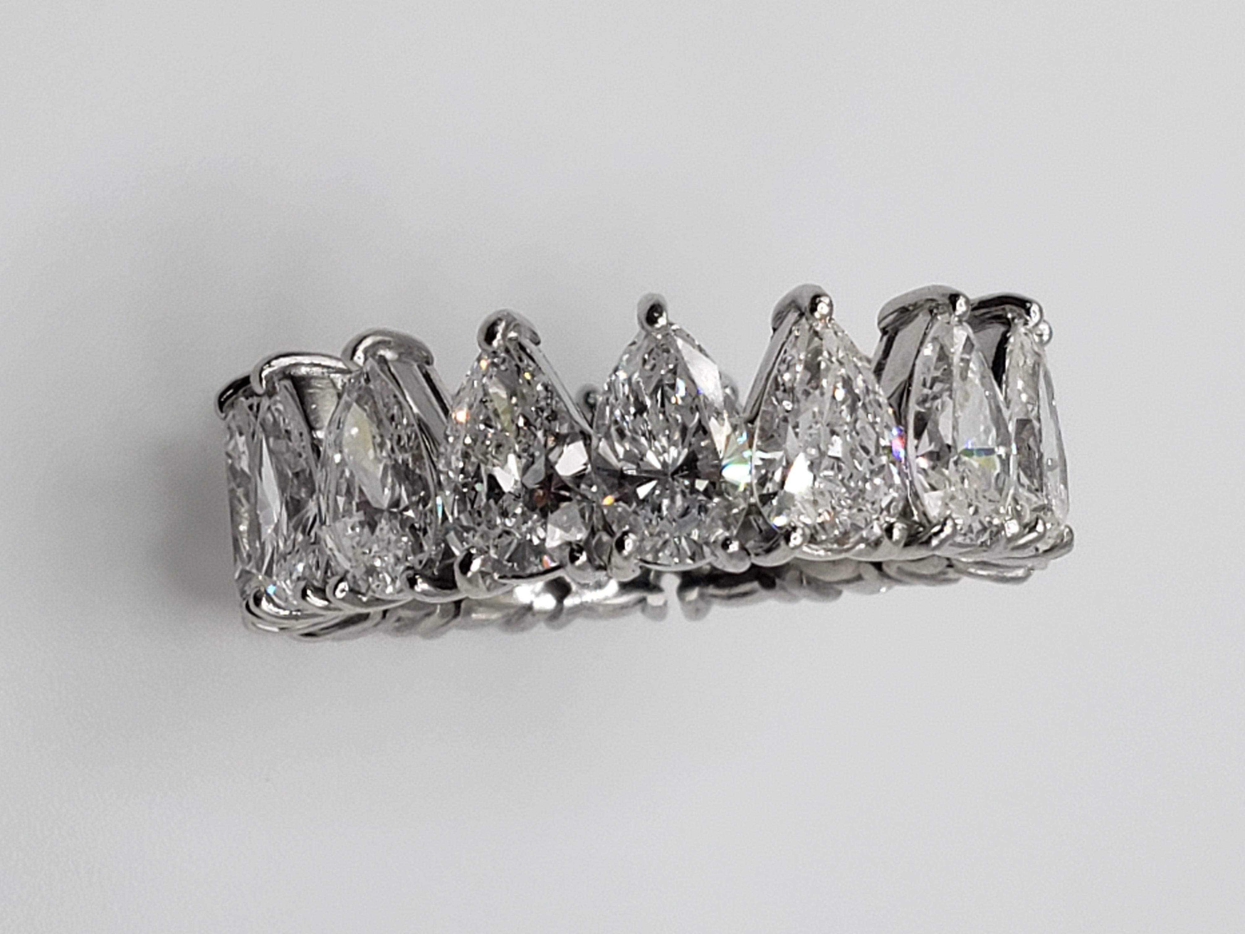 8 Carat Platinum Natural Diamond Full Eternity Band Ring  In Excellent Condition For Sale In Westport, CT