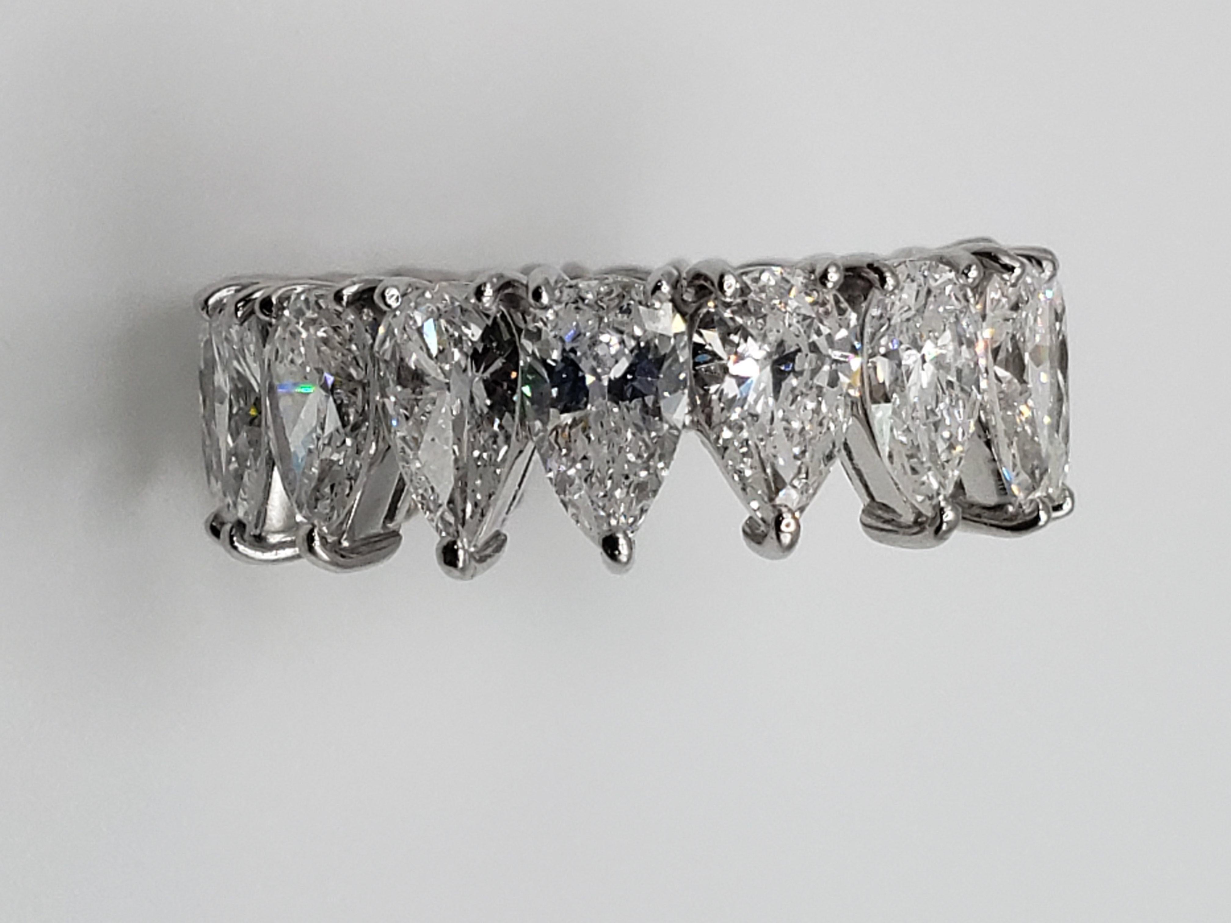 Women's 8 Carat Platinum Natural Diamond Full Eternity Band Ring  For Sale