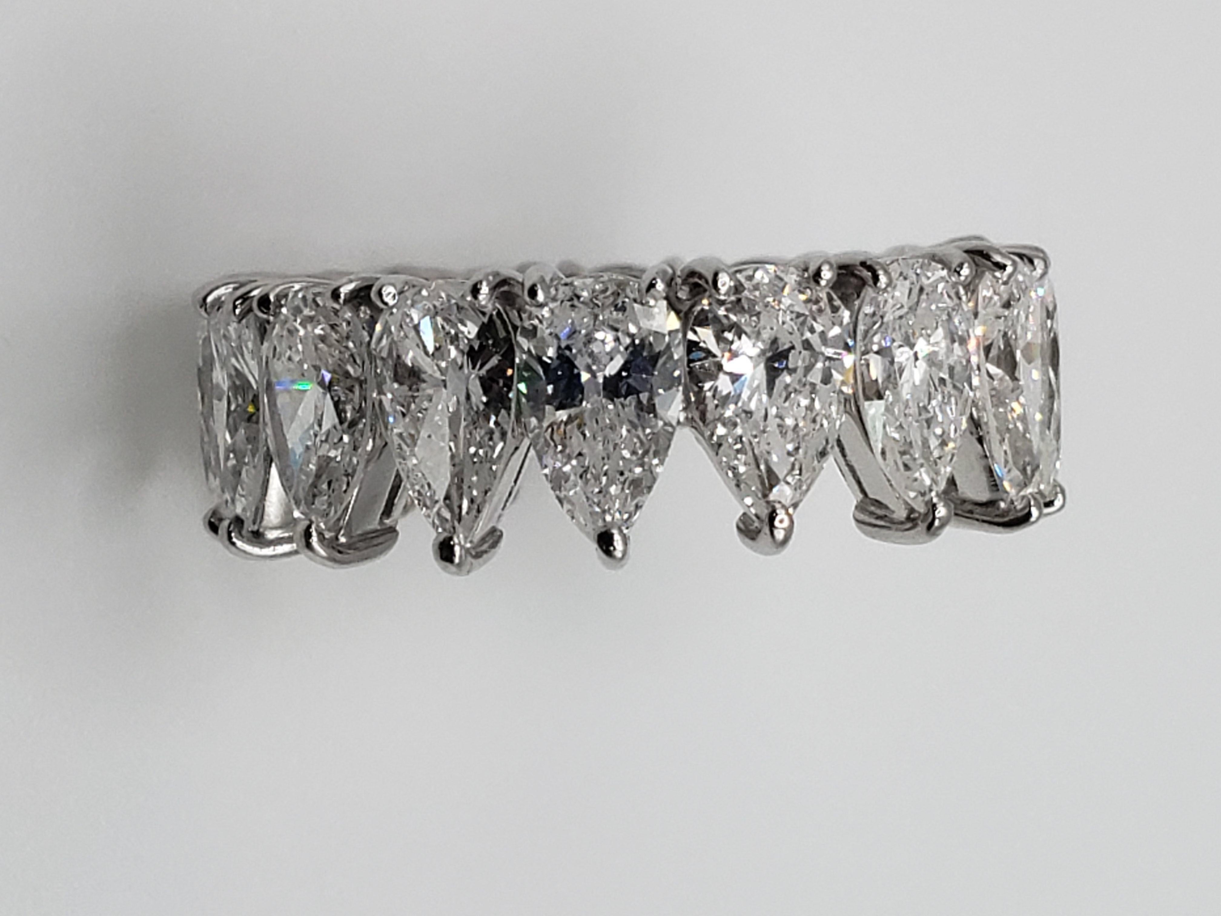 Women's 8 Carat Platinum Natural Diamond Full Eternity Band Ring For Sale