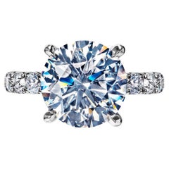 Bague de fiançailles en diamants ronds brillants de 8 carats certifiés E SI1
