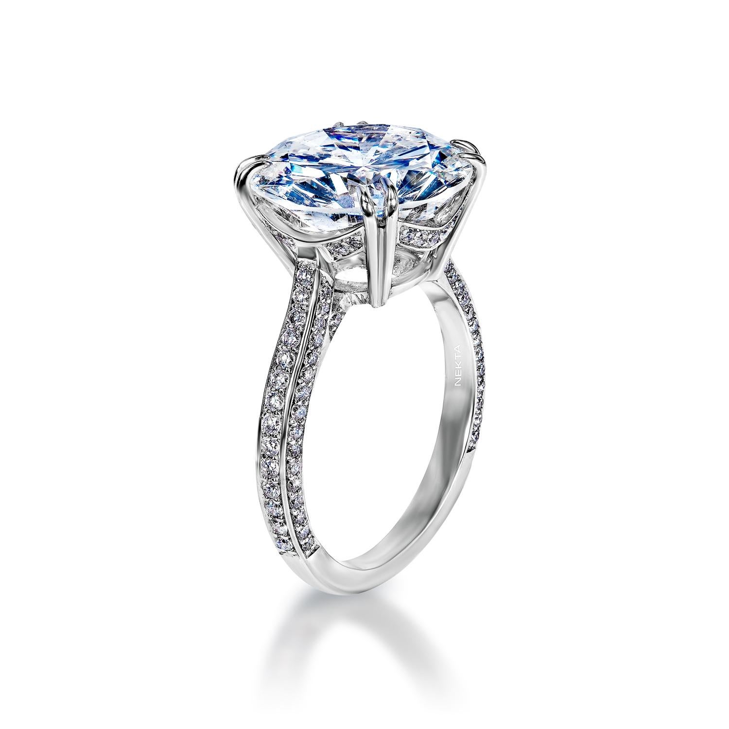 8 Karat Runder Brillant Diamant Verlobungsring Zertifiziert E VS2 (Rundschliff) im Angebot