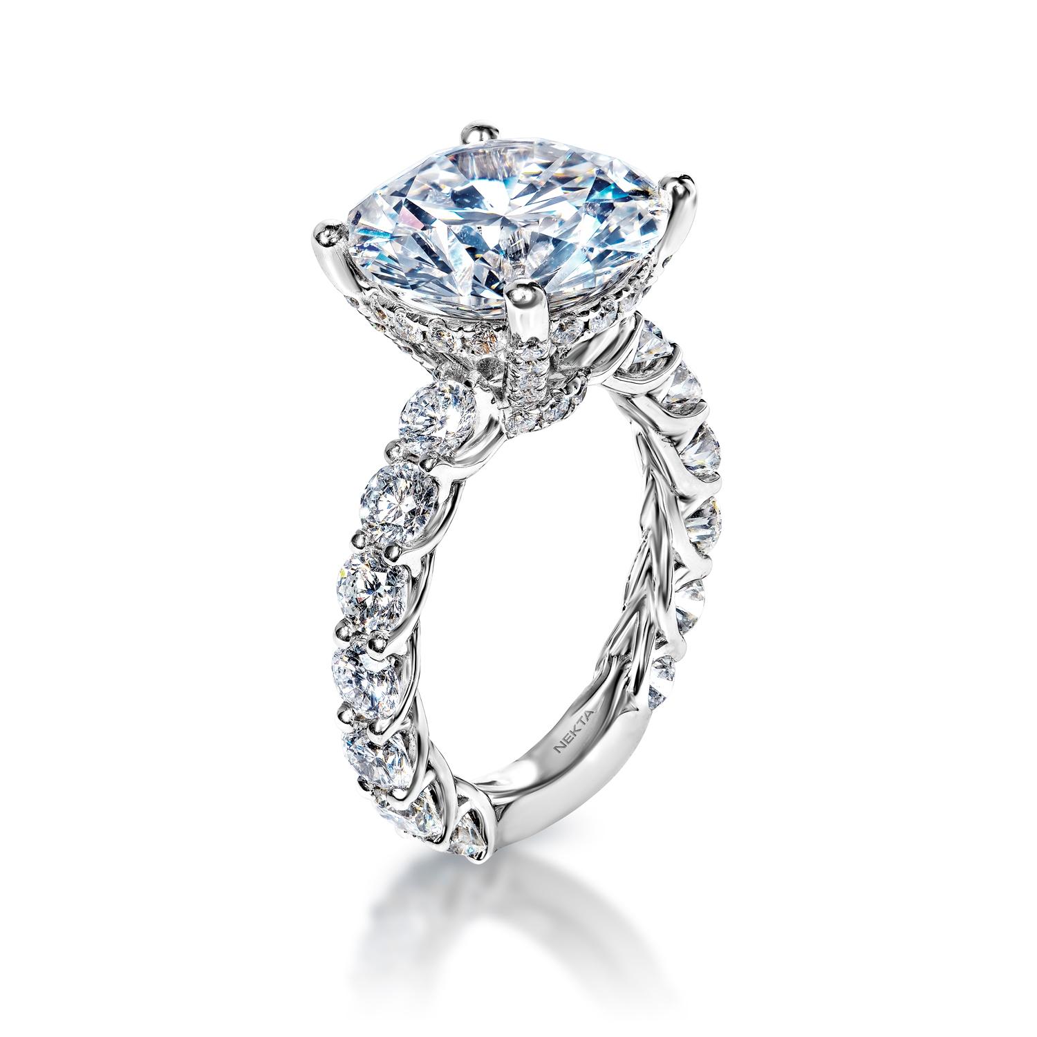 8 Karat Runder Brillant Diamant Verlobungsring GIA zertifiziert F VS1 (Rundschliff) im Angebot