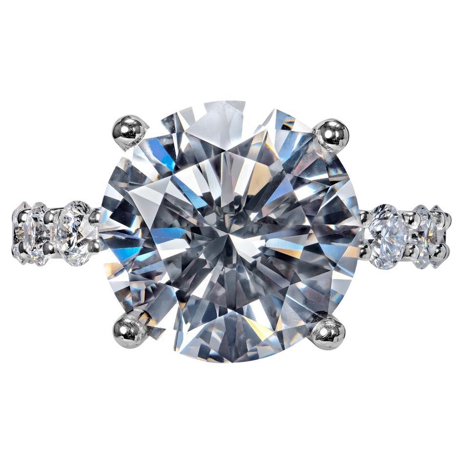 8 Karat Runder Brillant Diamant Verlobungsring GIA zertifiziert F VS1 im Angebot