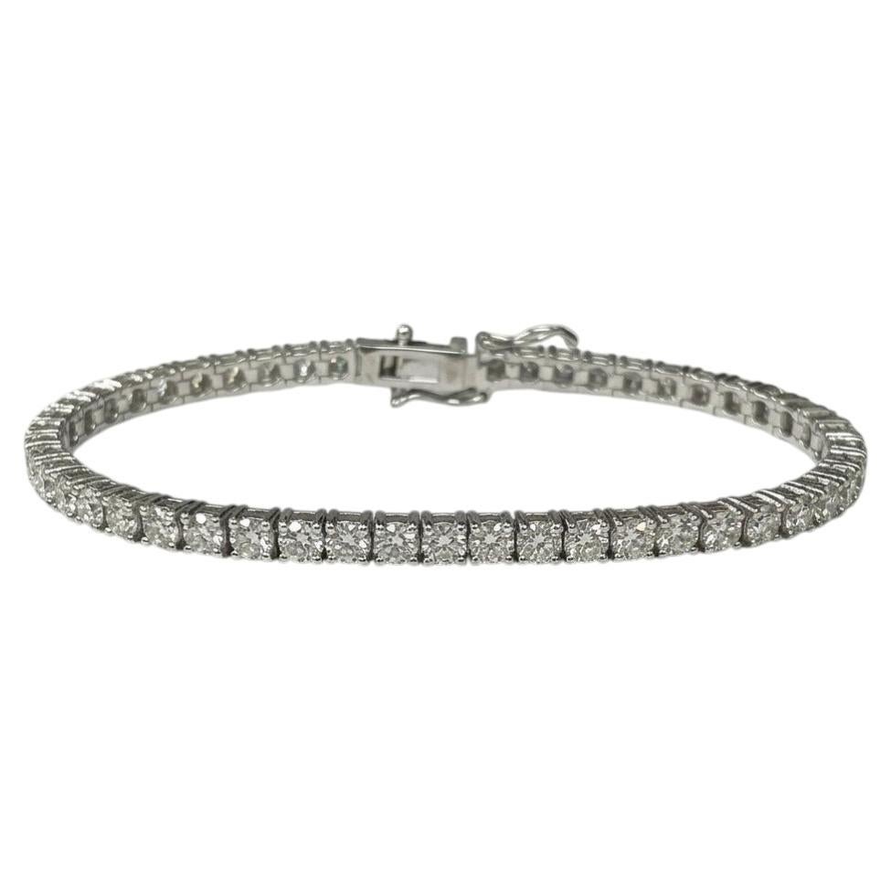 8 Carat Round Brilliant Diamond Tennis Bracelet in 14k White Gold For Sale