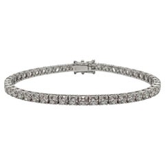 8 Carat Round Brilliant Diamond Tennis Bracelet in 18k White Gold